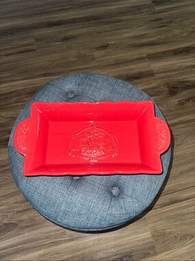 Temptations Red Ceramic Lasagna Baker w/ Lid